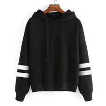 Load image into Gallery viewer, Womens Hoodie Sweatshirt Long Sleeve Striped Print Hooded Collar Lace Up Fashion Simple Jumper Pullover Tops Spring Autumn Women