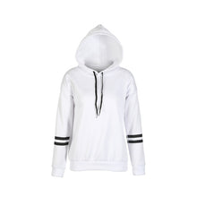 Load image into Gallery viewer, Womens Hoodie Sweatshirt Long Sleeve Striped Print Hooded Collar Lace Up Fashion Simple Jumper Pullover Tops Spring Autumn Women