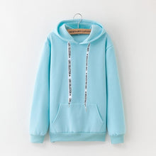 Load image into Gallery viewer, 2019 New Social Harajuku Hoodies For Girls Solid Color Hooded Tops Women's Sweatshirt Long-sleeved Winter Velvet Thickening Coat