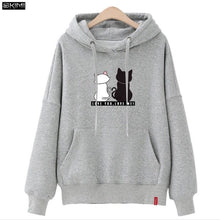 Load image into Gallery viewer, Winter Pullover Sweatshirts Women Cat Kawaii Poleron Mujer 2019 Kangaroo Pocket Hoodie School Korean Streetwear Oversized Hoodie