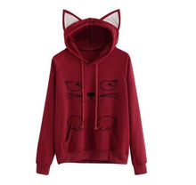Load image into Gallery viewer, Winter Pullover Sweatshirts Women Cat Kawaii Poleron Mujer 2019 Kangaroo Pocket Hoodie School Korean Streetwear Oversized Hoodie