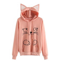 Load image into Gallery viewer, Winter Pullover Sweatshirts Women Cat Kawaii Poleron Mujer 2019 Kangaroo Pocket Hoodie School Korean Streetwear Oversized Hoodie